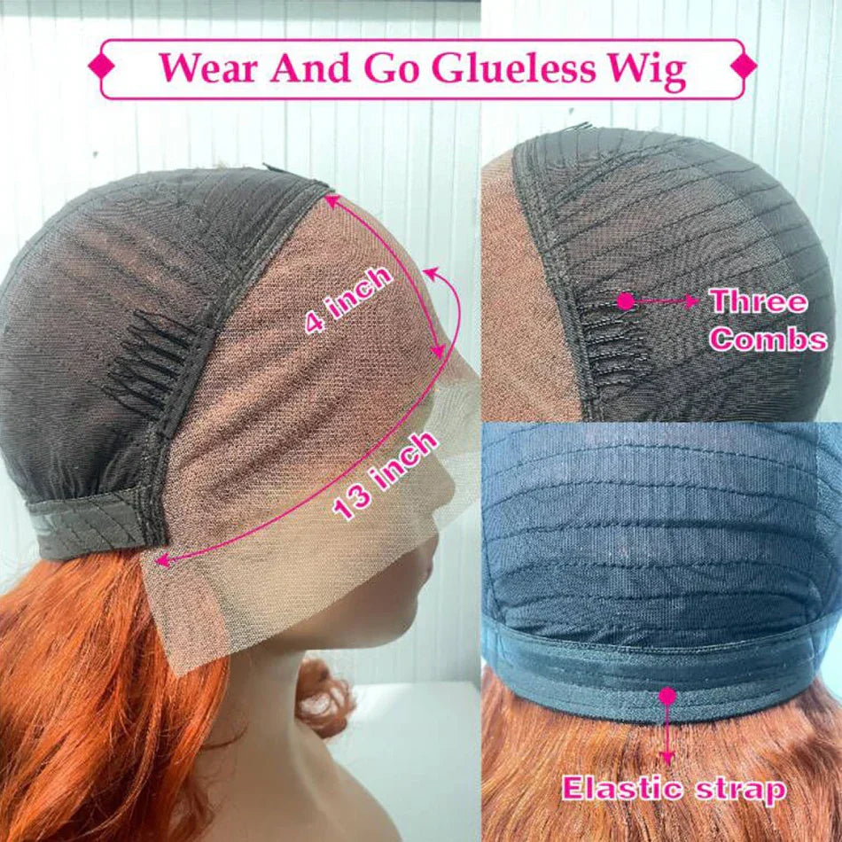 100% Malaysia Hair Bouncy Curly Wigs 250 Density Ombre Double Drawn Hair Glueless Wigs 100% Human Hair 13x4 HD Lace Frontal Wigs