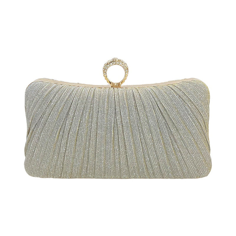 New Chinese-style Banquet Bag Women's Cross-body Pleated Dress